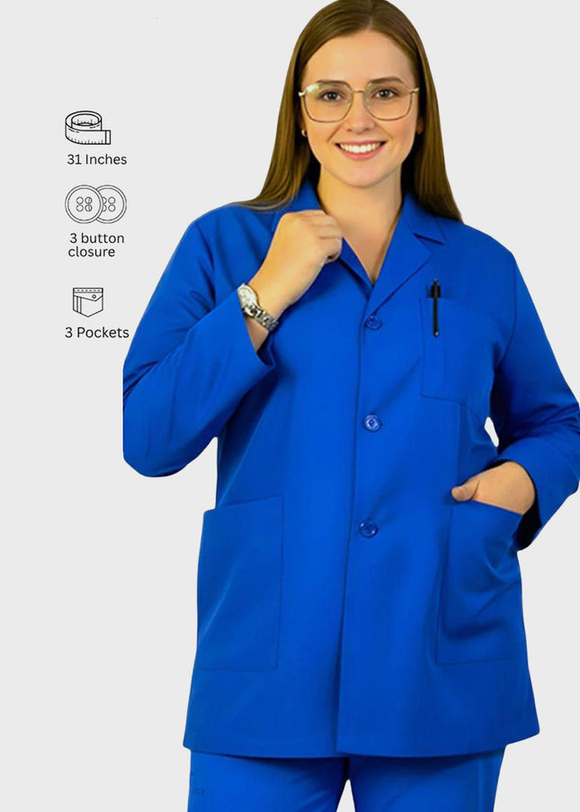 HeedFit 31 Inches Unisex Three Pocket Consultation Lab Coat