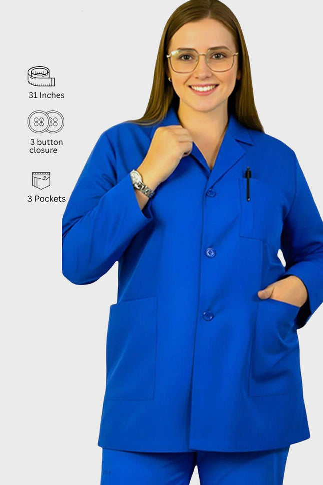 HeedFit 31 Inches Unisex Three Pocket Consultation Lab Coat