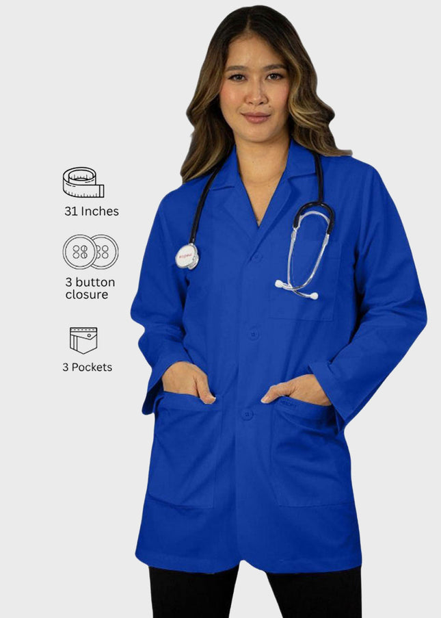 HeedFit 31 Inches Unisex Three Pocket Consultation Coat