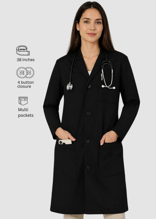 HeedFit 38 Inches Unisex Multi Pocket Premium Lab Coat