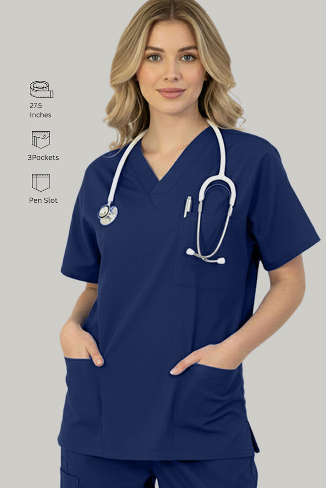 HeedFit Four Pockets Unisex V-neck Scrub Top