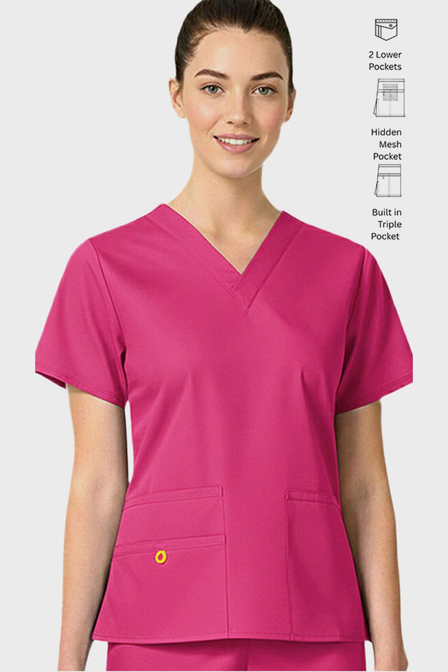 HeedFit Multi Pockets Women's  V-Neck Scrub Top