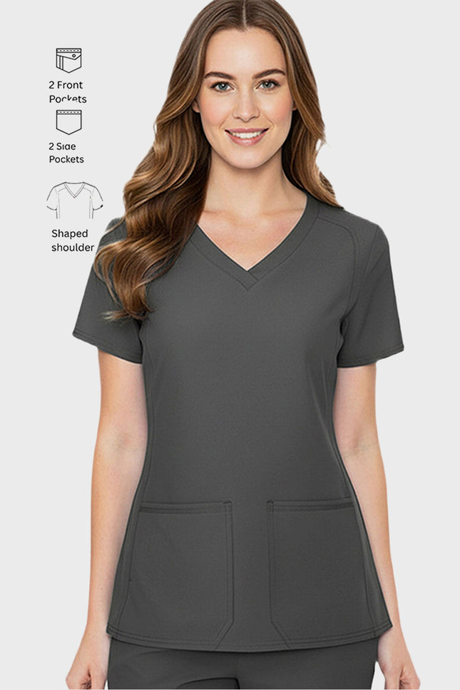 HeedFit Shaped Shoulder Seam Women's V-Neck Scrub Top