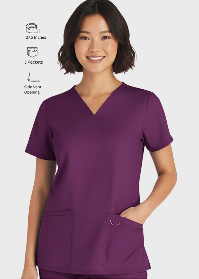 HeedFit Three Pockets Women's V-Neck Nursing Scrub Top