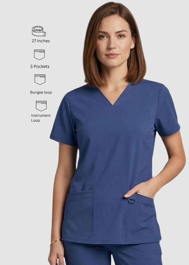 HeedFit 3- Pockets Women's V-Neck Performance Stretch Scrub Top