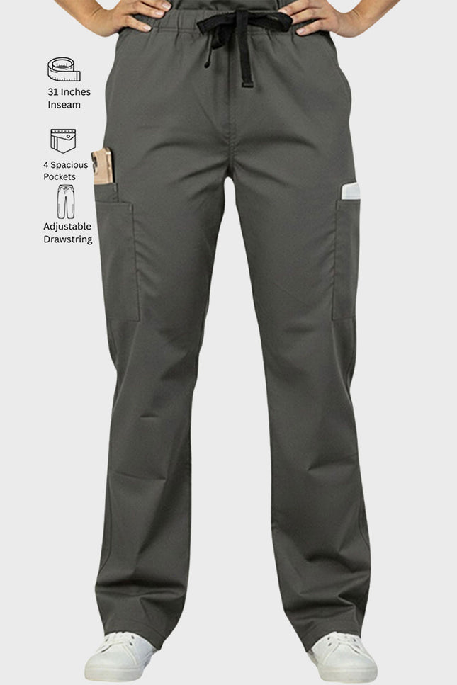 HeedFit 31 Inches Unisex Loose Fit Cargo Scrub Pant