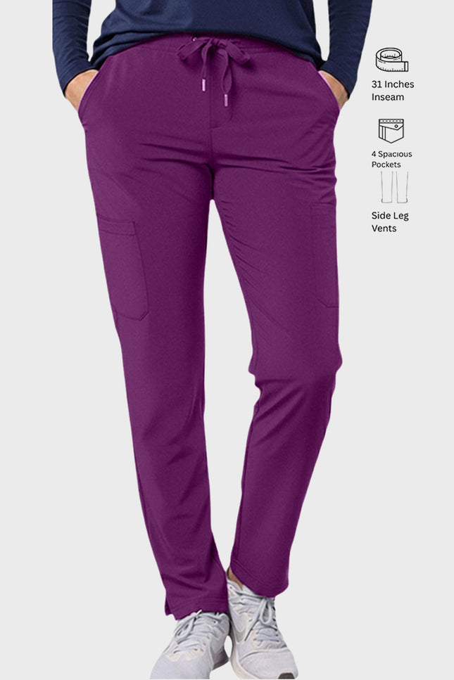 HeedFit Women's Drawstring Cargo Scrub Pant
