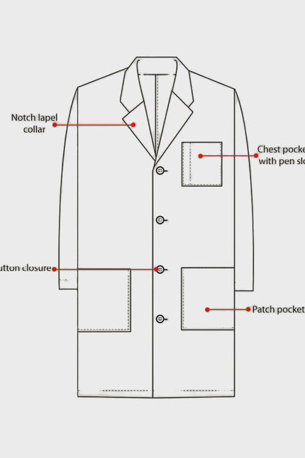 HeedFit 40 inches Inner Pocket Classic Unisex  Lab coat