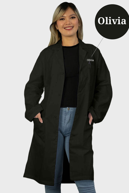 Free Embroidery 40 Inches Classic Unisex 3-Pocket Lab Coat