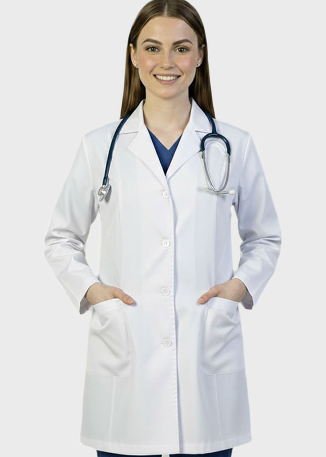 HeedFit 35 Inches Women's Two Pocket Fashion Lab Coat