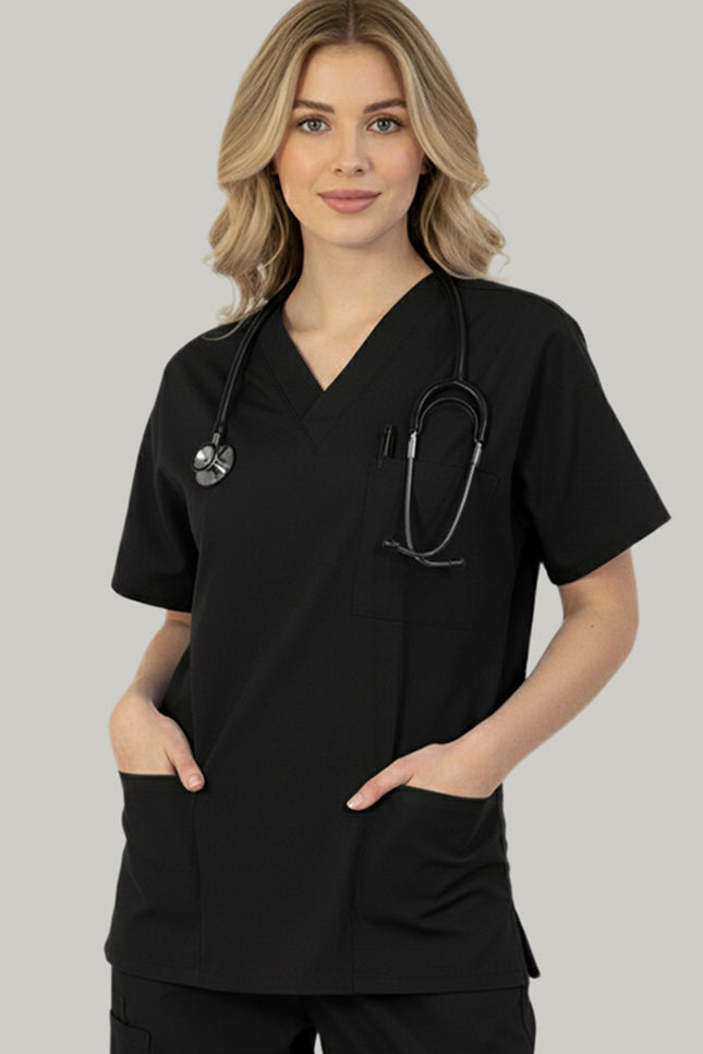 HeedFit Four Pockets Unisex V-neck Scrub Top