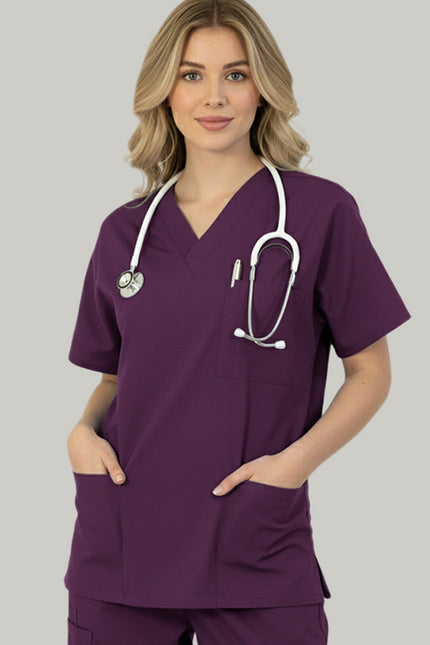 HeedFit Four Pockets Unisex V-neck Scrub Top