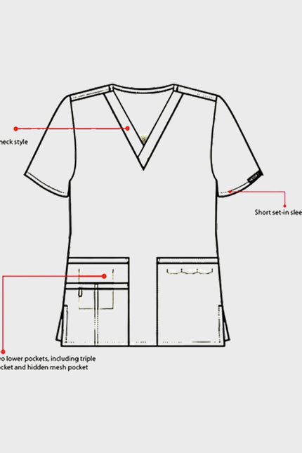 HeedFit Multi Pockets Women's  V-Neck Scrub Top