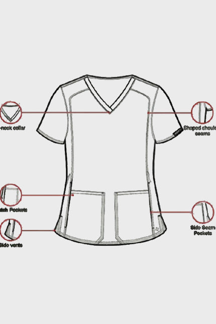 HeedFit Shaped Shoulder Seam Women's V-Neck Scrub Top