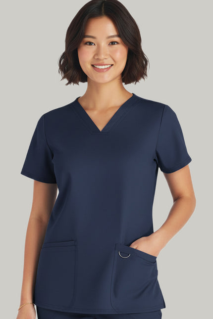HeedFit Three Pockets Women's V-Neck Nursing Scrub Top