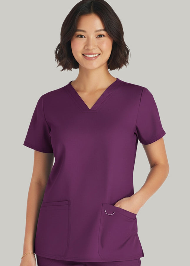 HeedFit Three Pockets Women's V-Neck Nursing Scrub Top