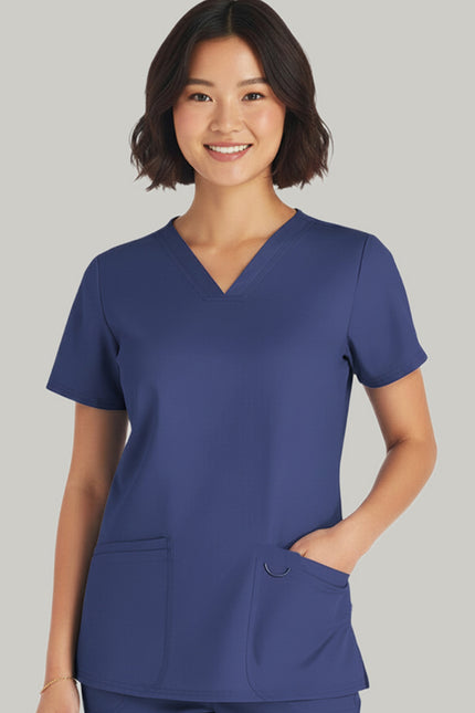 HeedFit Three Pockets Women's V-Neck Nursing Scrub Top