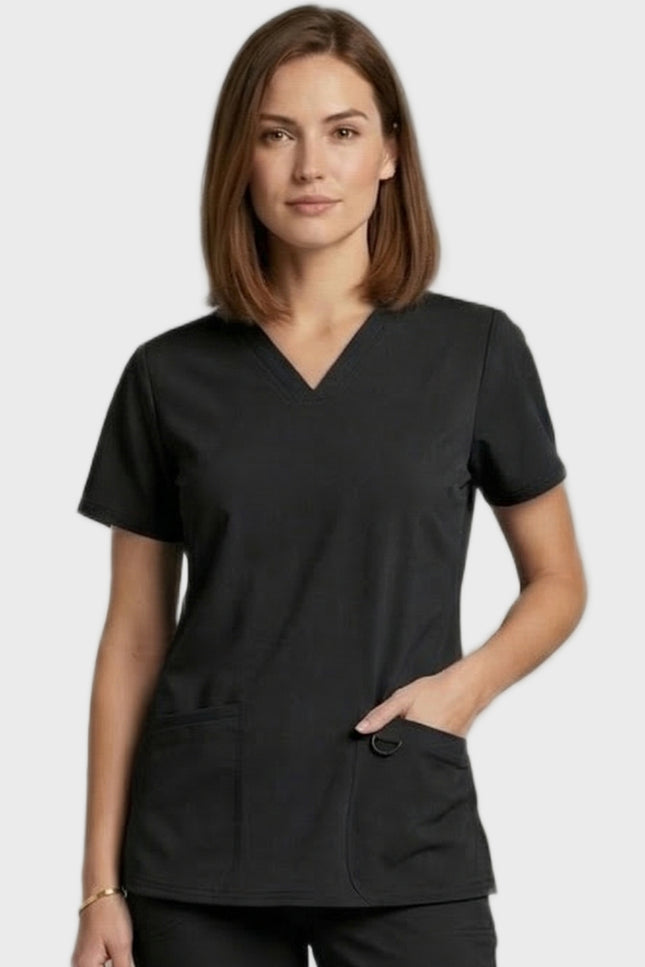 HeedFit Women's 3- Pockets V-Neck Performance Stretch Scrub Top