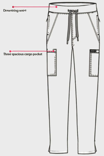 HeedFit Women's Drawstring Cargo Scrub Pant