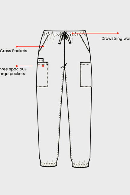 HeedFit Three Spacious Unisex  Cargo Scrub Pant