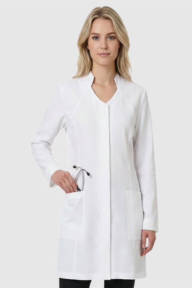 HeedFit Xclusive Women's 35 inch Stand Up Collar Stretch Labcoat