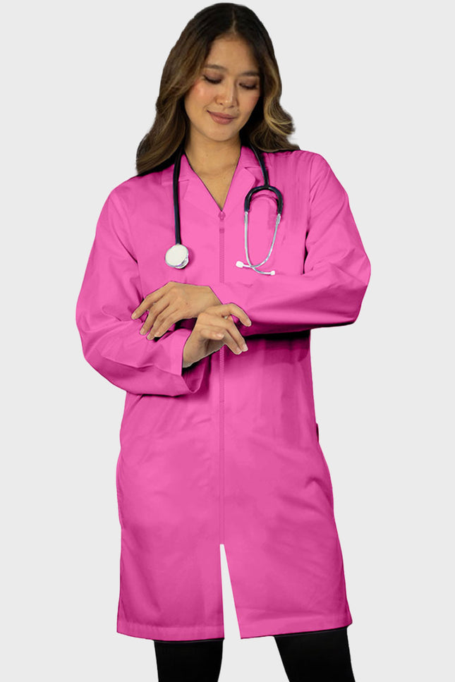 Panda Uniforms Unisex 37 Inches Zip Front Lab Coat - Made In USA