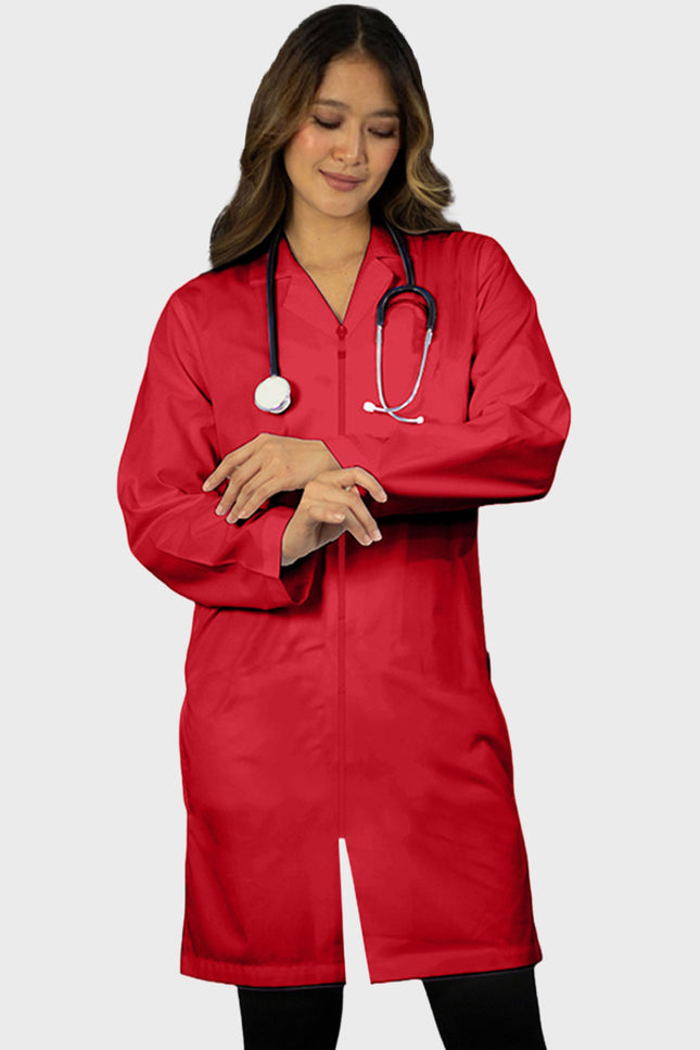 Panda Uniforms Unisex 37 Inches Zip Front Lab Coat - Made In USA