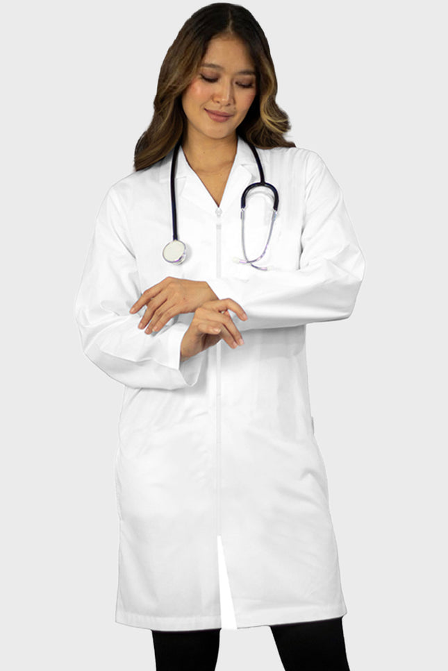 Panda Uniforms Unisex 37 Inches Zip Front Lab Coat - Made In USA