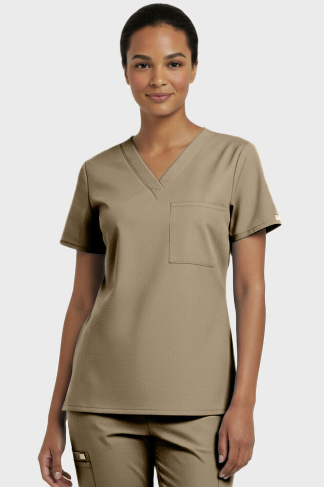Panda Uniform Unisex V-neck Tunic Nursing Scrub Top - Made In USA