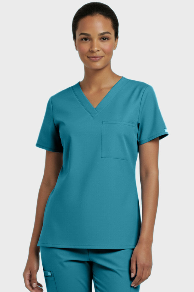 Panda Uniform Unisex V-neck Tunic Nursing Scrub Top - Made In USA
