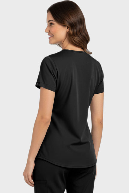 Panda Uniform Women's Shirttail Hem V-Neck Tunic Scrub Top