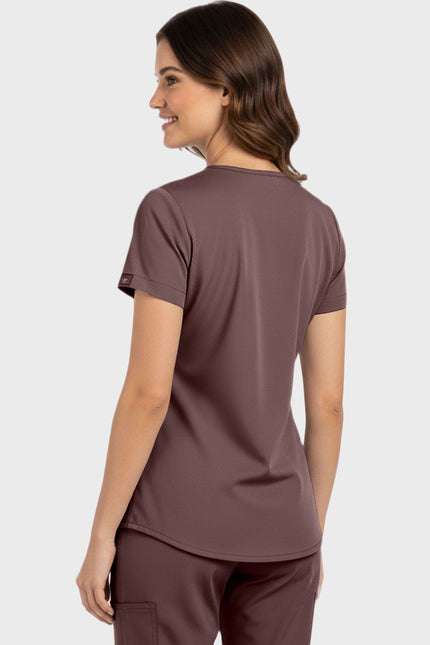 Panda Uniform Women's Shirttail Hem V-Neck Tunic Scrub Top