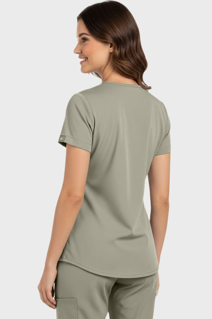 Panda Uniform Women's Shirttail Hem V-Neck Tunic Scrub Top