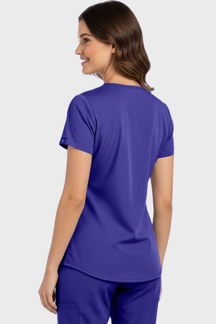 Panda Uniform Women's Shirttail Hem V-Neck Tunic Scrub Top