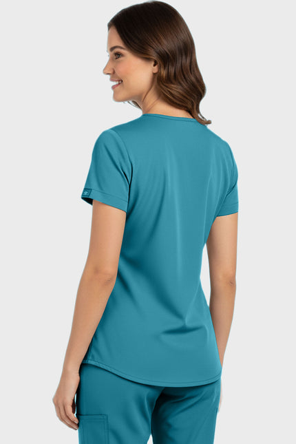 Panda Uniform Women's Shirttail Hem V-Neck Tunic Scrub Top
