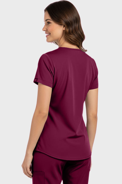 Panda Uniform Women's Shirttail Hem V-Neck Tunic Scrub Top