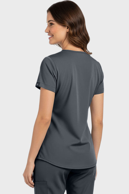 Panda Uniform Women's Shirttail Hem V-Neck Tunic Scrub Top