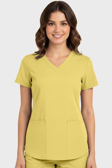 Panda Uniform Women's Shirttail Hem V-Neck Tunic Scrub Top