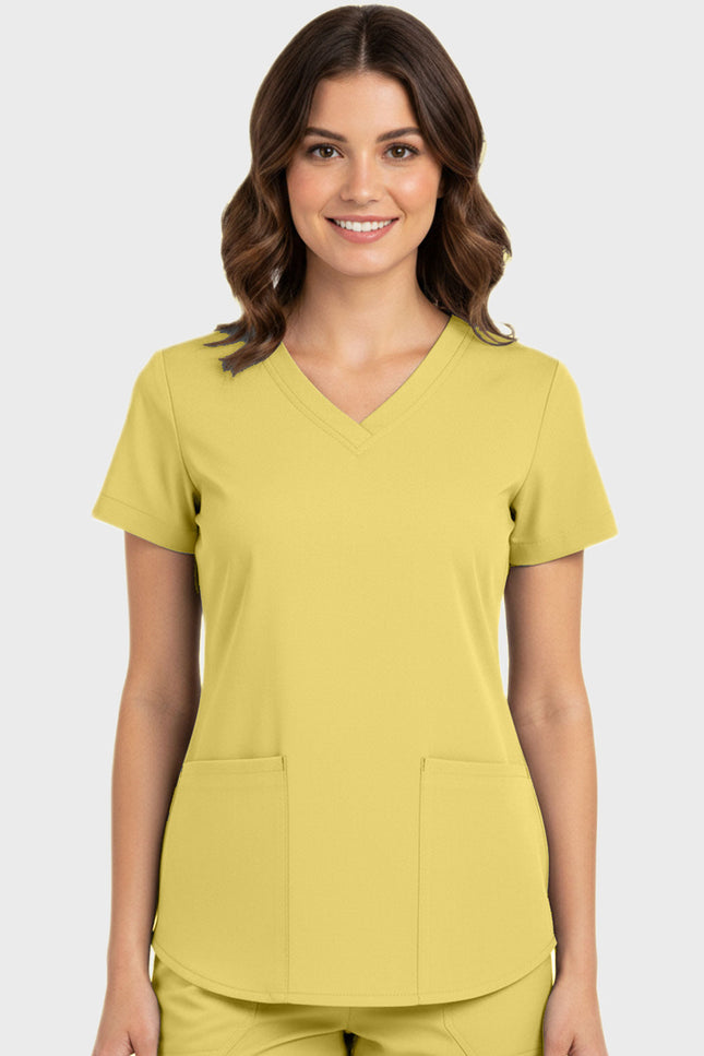 Panda Uniform Women's Shirttail Hem V-Neck Tunic Scrub Top - Made In USA