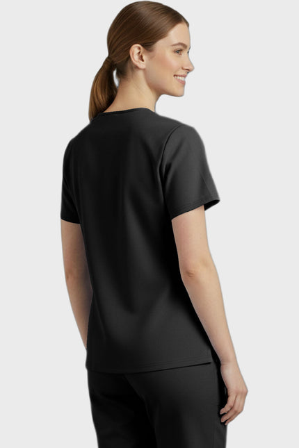 Panda Uniform Unisex Two Pocket Button Front Solid Nursing Scrub Top