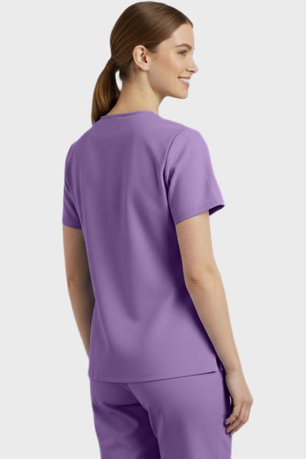 Panda Uniform Unisex Two Pocket Button Front Solid Nursing Scrub Top