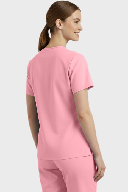 Panda Uniform Unisex Two Pocket Button Front Solid Nursing Scrub Top