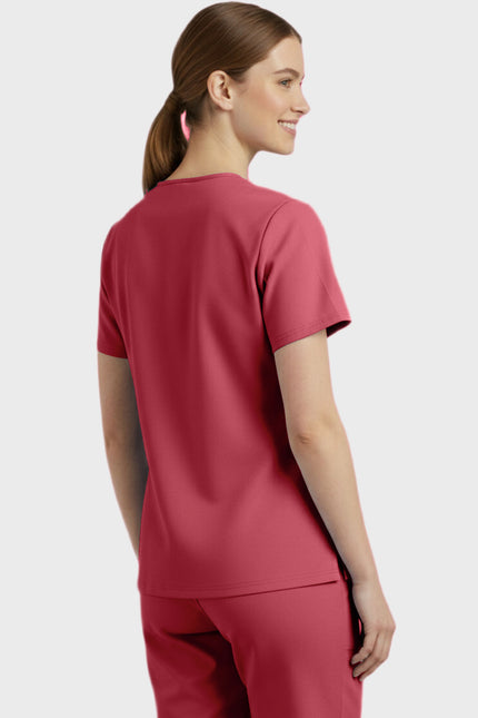 Panda Uniform Unisex Two Pocket Button Front Solid Nursing Scrub Top