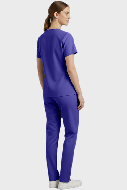 Panda Uniform Unisex Two Pocket Button Front Solid Nursing Scrub Top