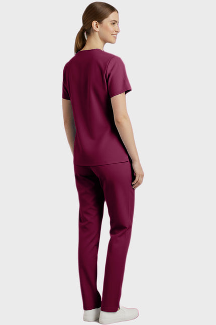 Panda Uniform Unisex Two Pocket Button Front Solid Nursing Scrub Top