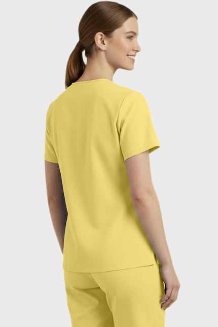 Panda Uniform Unisex Two Pocket Button Front Solid Nursing Scrub Top