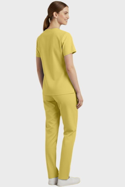 Panda Uniform Unisex Two Pocket Button Front Solid Nursing Scrub Top