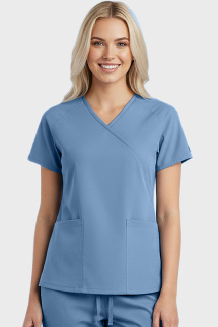 Panda Uniform Women's Two Pocket Mock Wrap Scrub Top