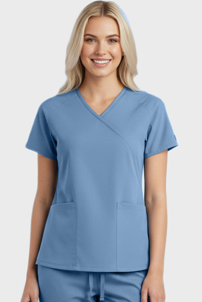 Panda Uniform Women's Two Pocket Mock Wrap Scrub Top