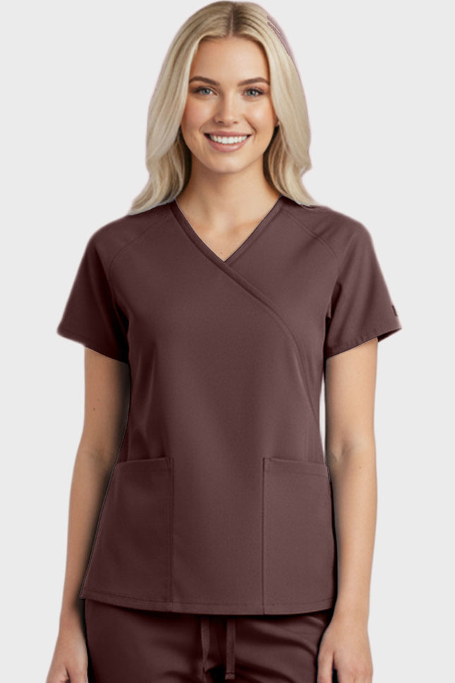 Panda Uniform Women's Two Pocket Mock Wrap Scrub Top